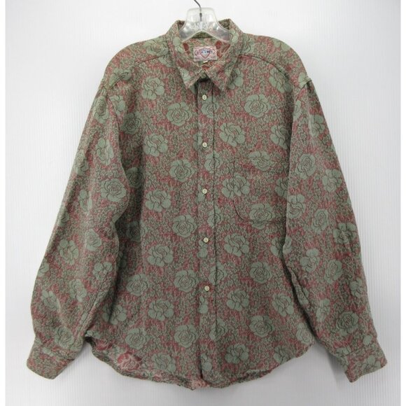 Brine Other - Vintage Men’s Shirt XL Floral Jacquard Psychedelic Mod 60s James W Brine